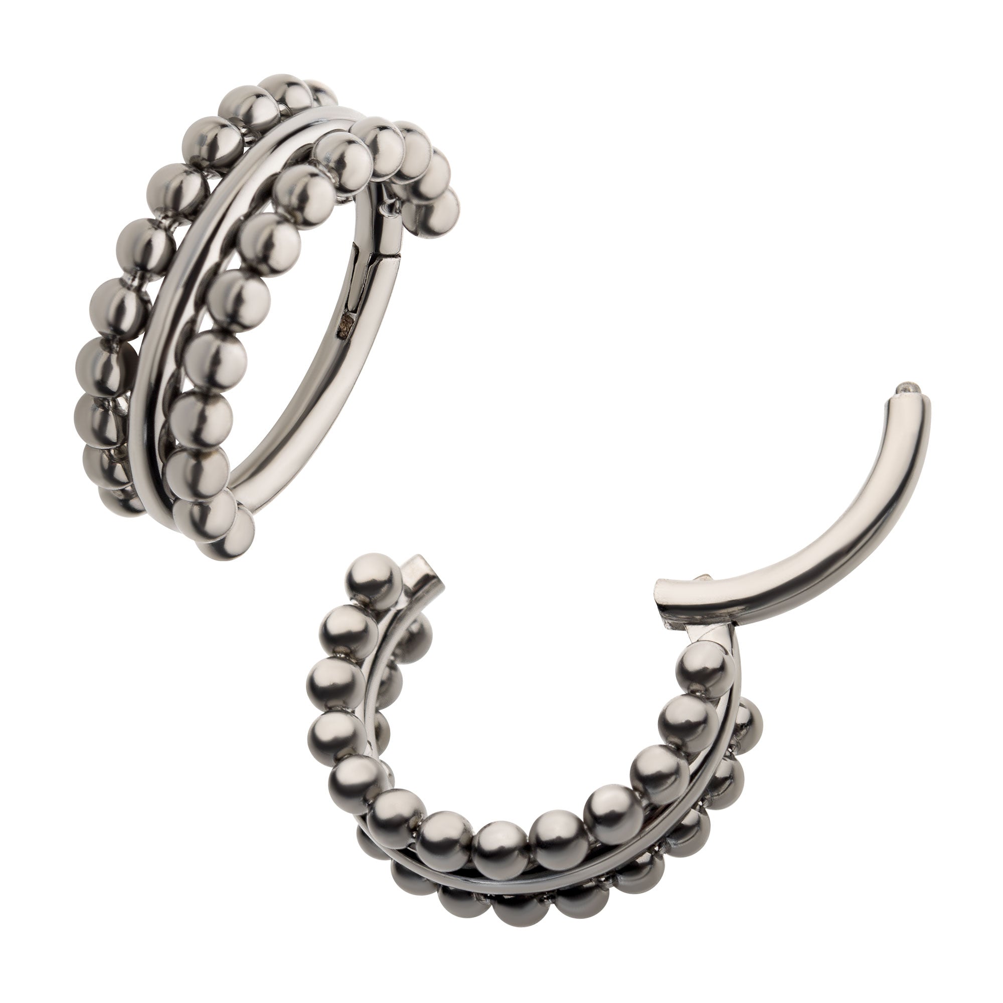 Titanium Double Sided Beads Side Facing Hinged Segment Clicker