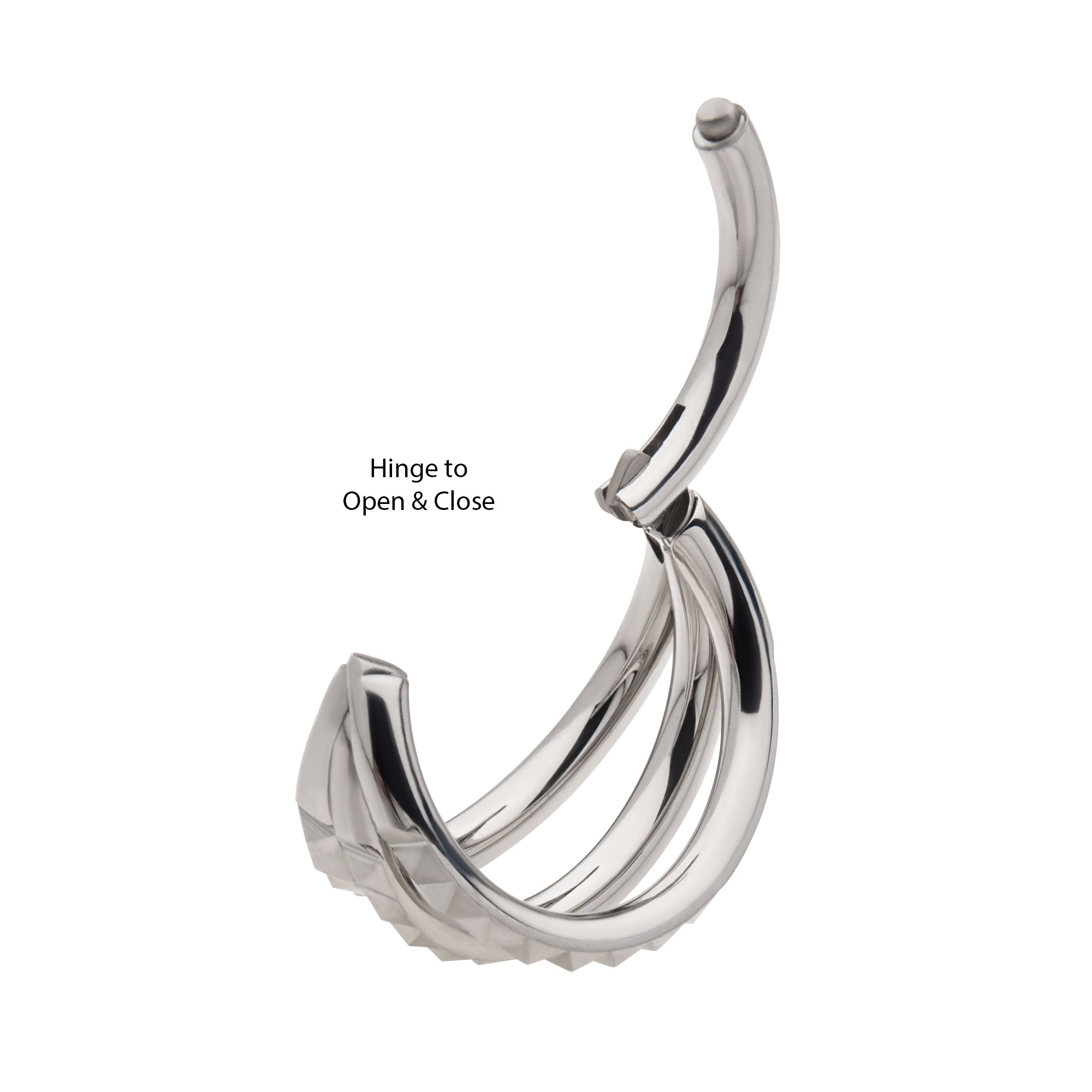 Titanium Triple Fan Out Pyramid Side Facing Hinged Segment Clicker