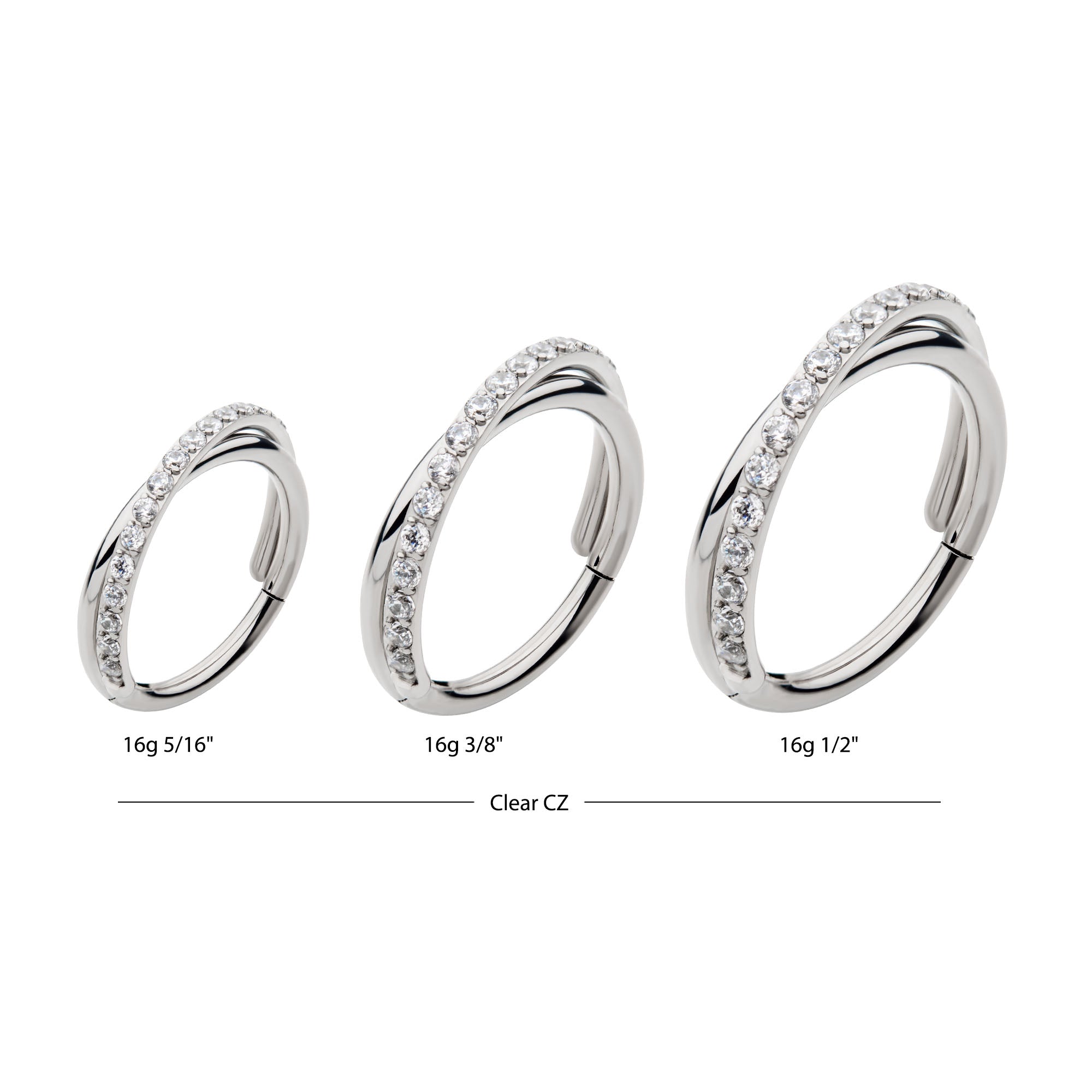 Titanium Crisscross CZ Side Facing Hinged Segment Clicker