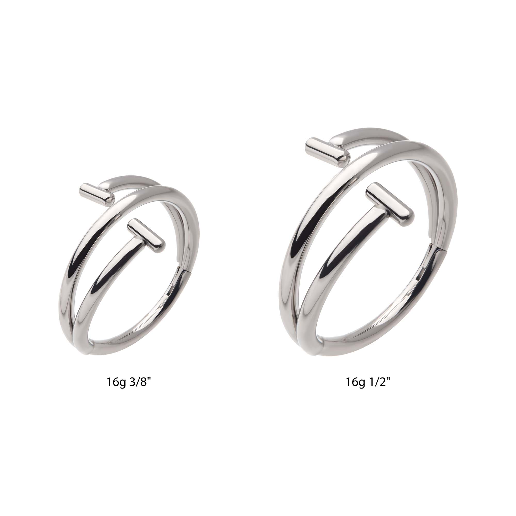 Titanium Twist T-Bar Side Facing Hinged Segment Clicker