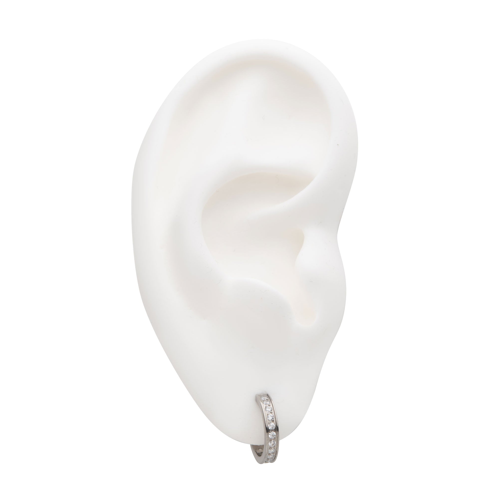 Titanium Clear CZ 2.5mm Thick Hinged Segment Clicker