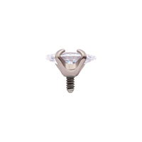 Titanium Internally Threaded with Prong Set CZ Marquise Shape Top