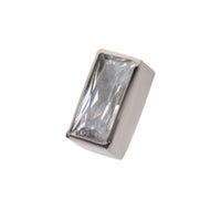 Titanium Internally Threaded with Bezel Set CZ Rectangular Shape Top