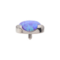 Titanium Internally Threaded with 3-Prong Set Opal Low Profile Top