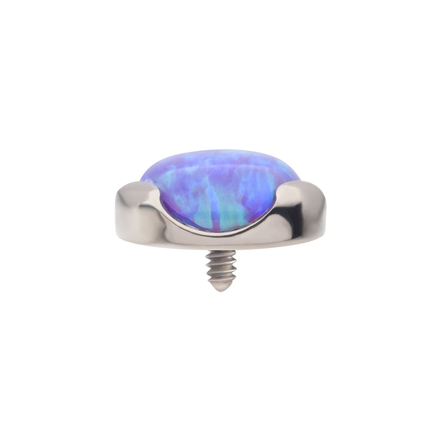 Titanium Internally Threaded with 3-Prong Set Opal Low Profile Top