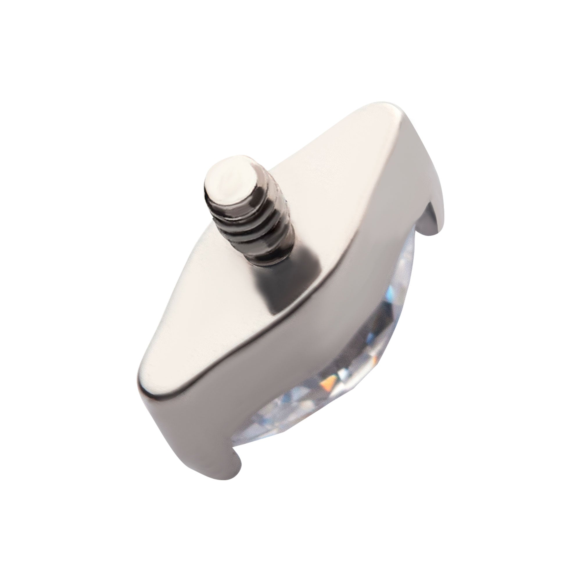 Titanium Internally Threaded with 2-Prong Set Marquise Opal Top