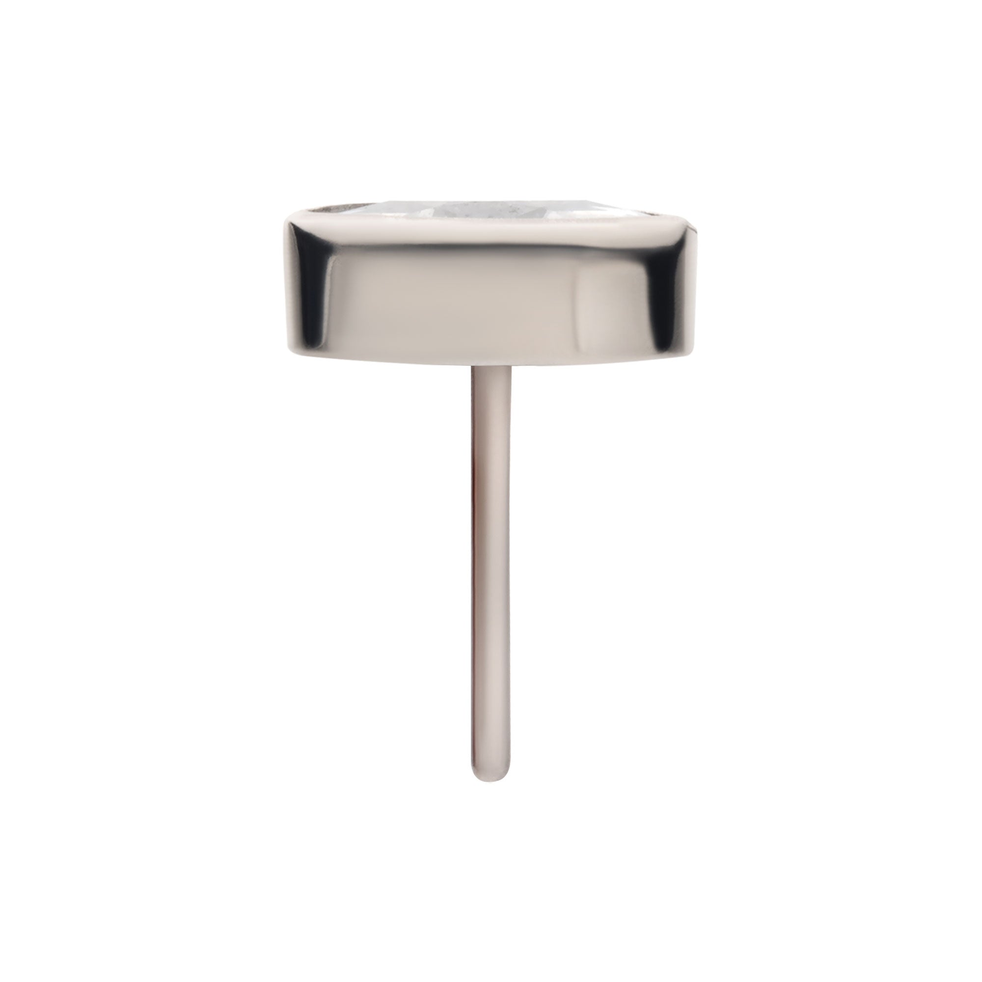 Titanium Threadless Bezel CZ Marquise Shape Top