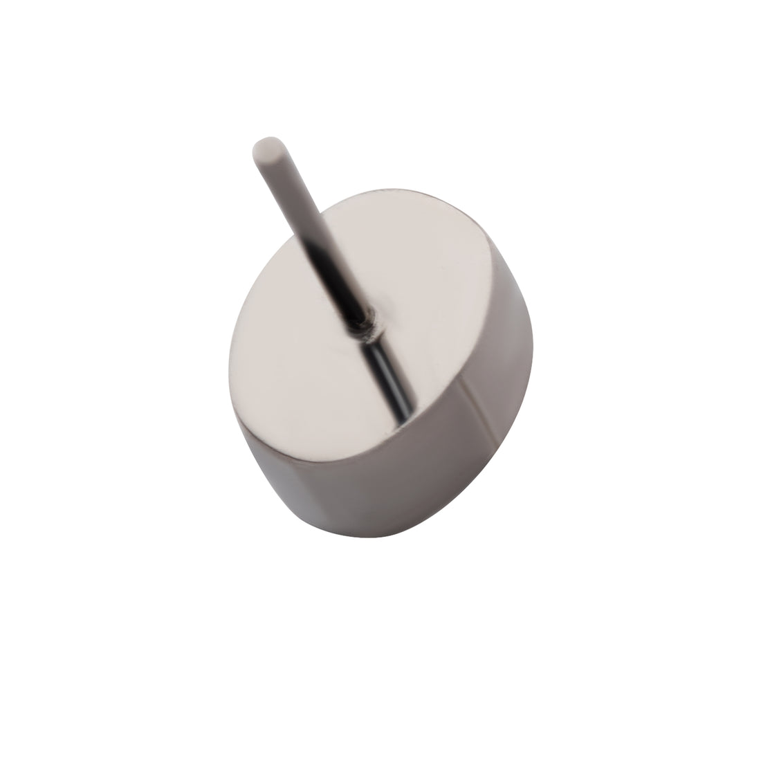 Titanium Threadless Bezel Set CZ Oval Shape Top
