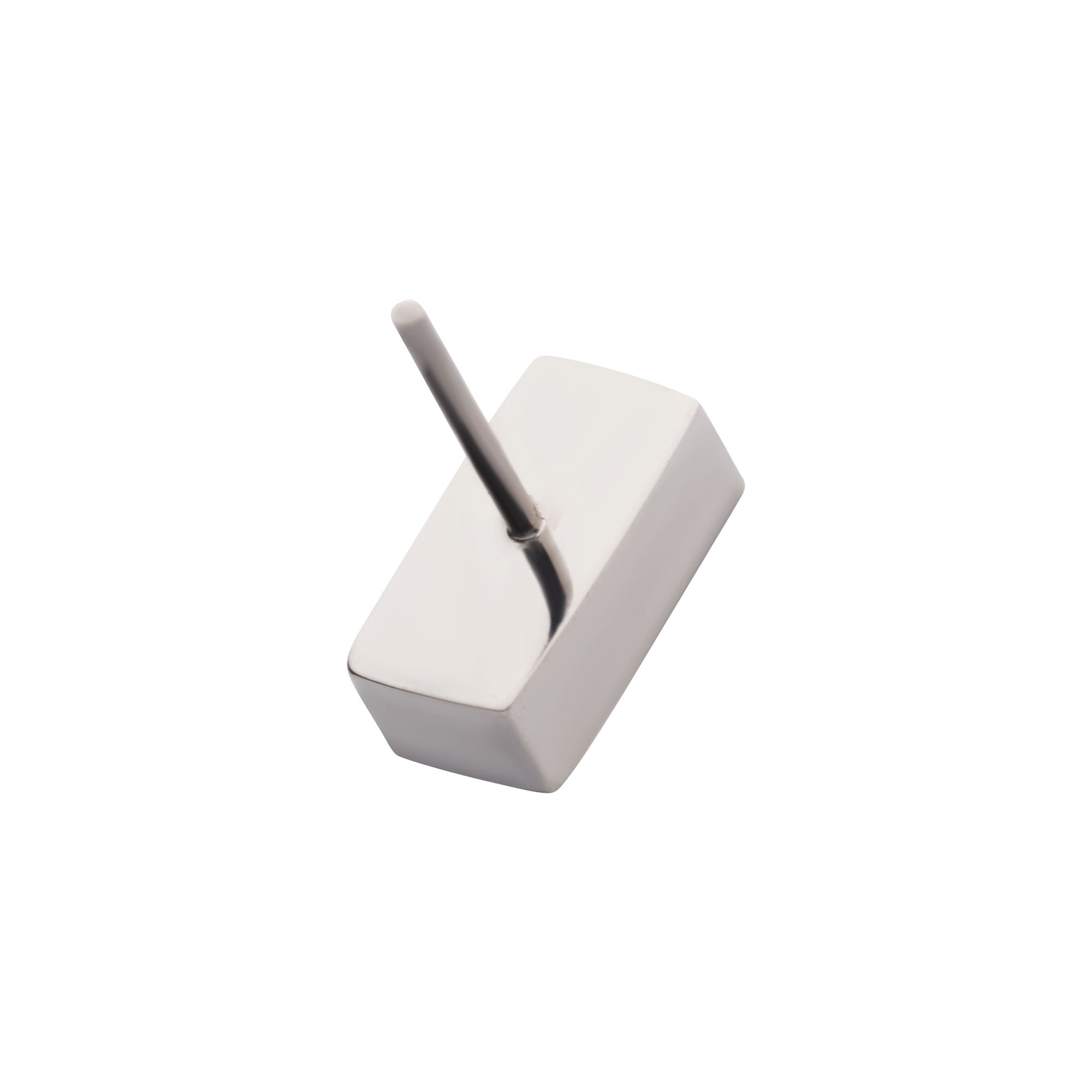 Titanium Threadless CZ Rectangular Shape Top