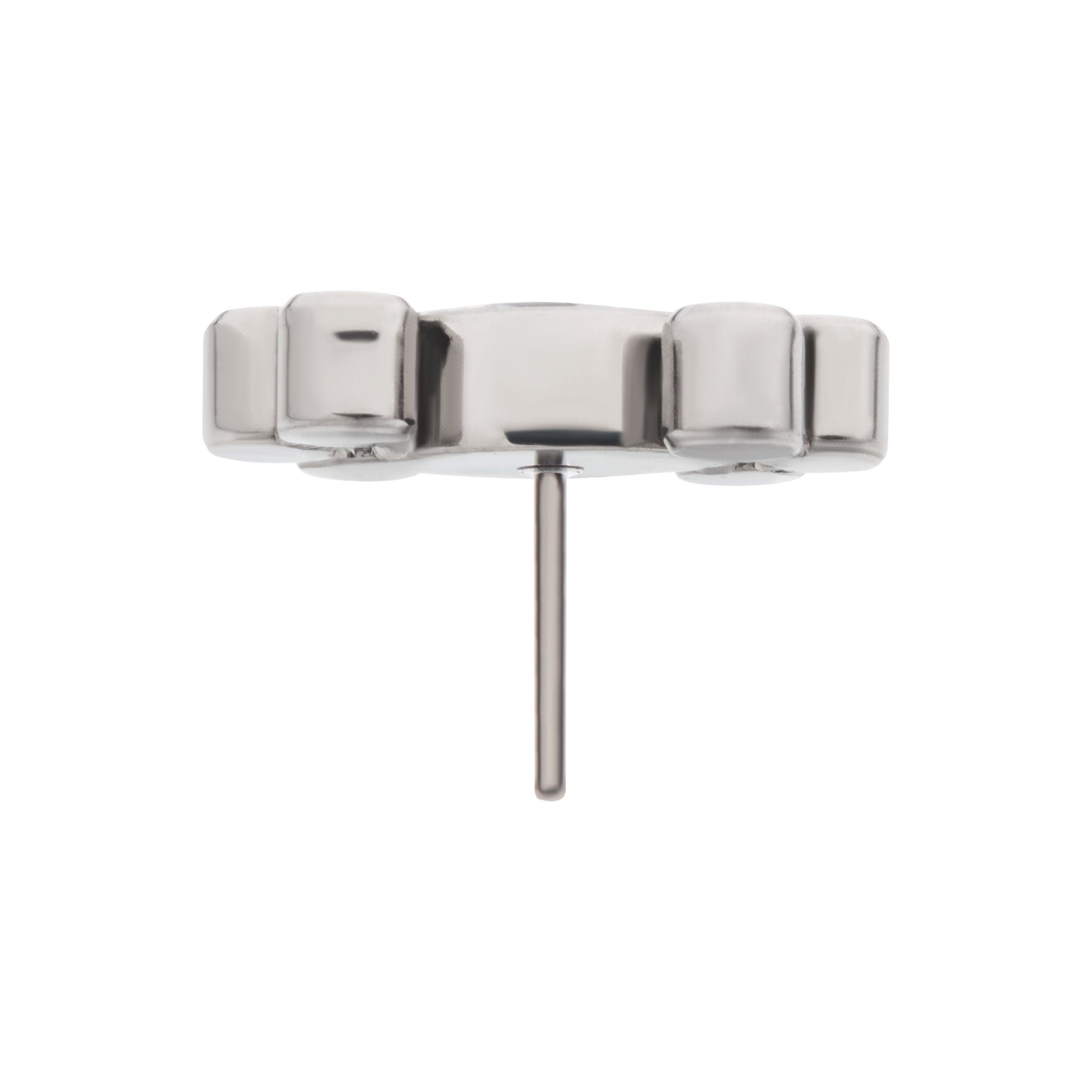 Titanium Threadless Clustered Marquise & Round CZ Top