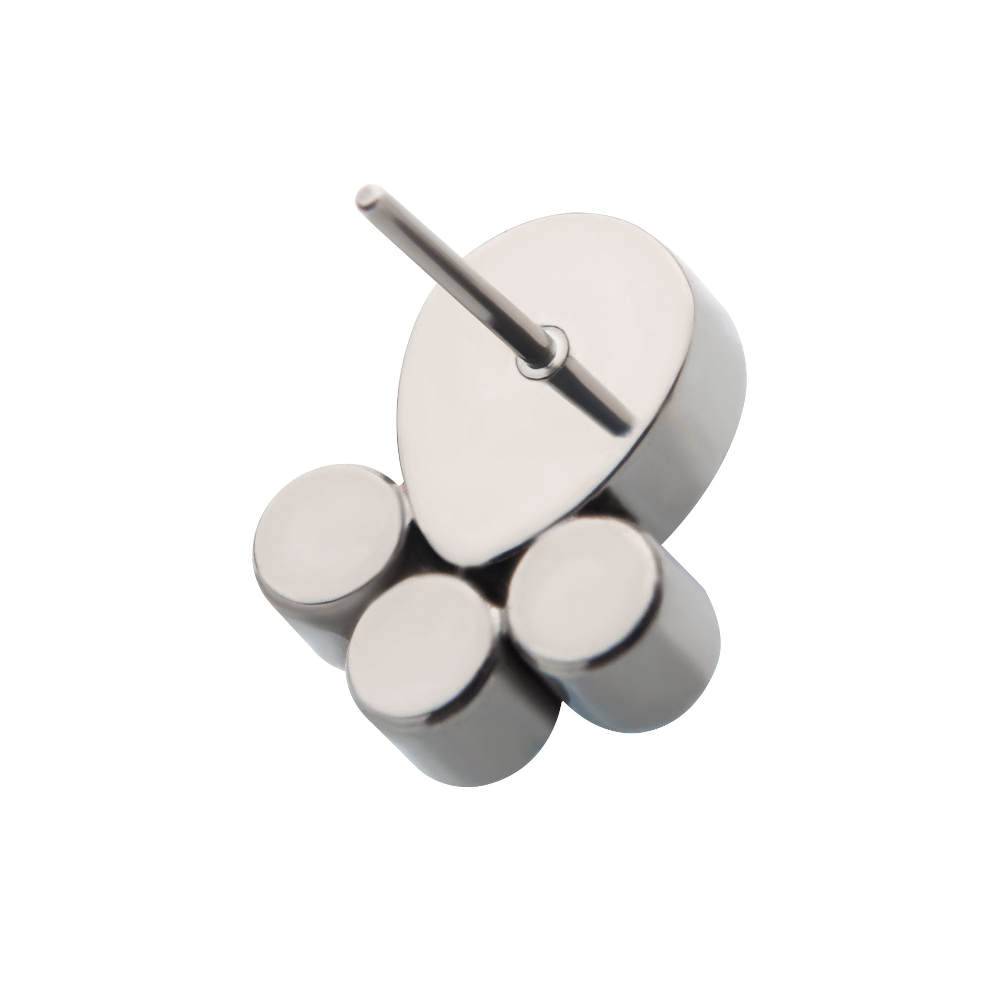 Titanium Threadless Clustered Teardrop & Round CZ Top