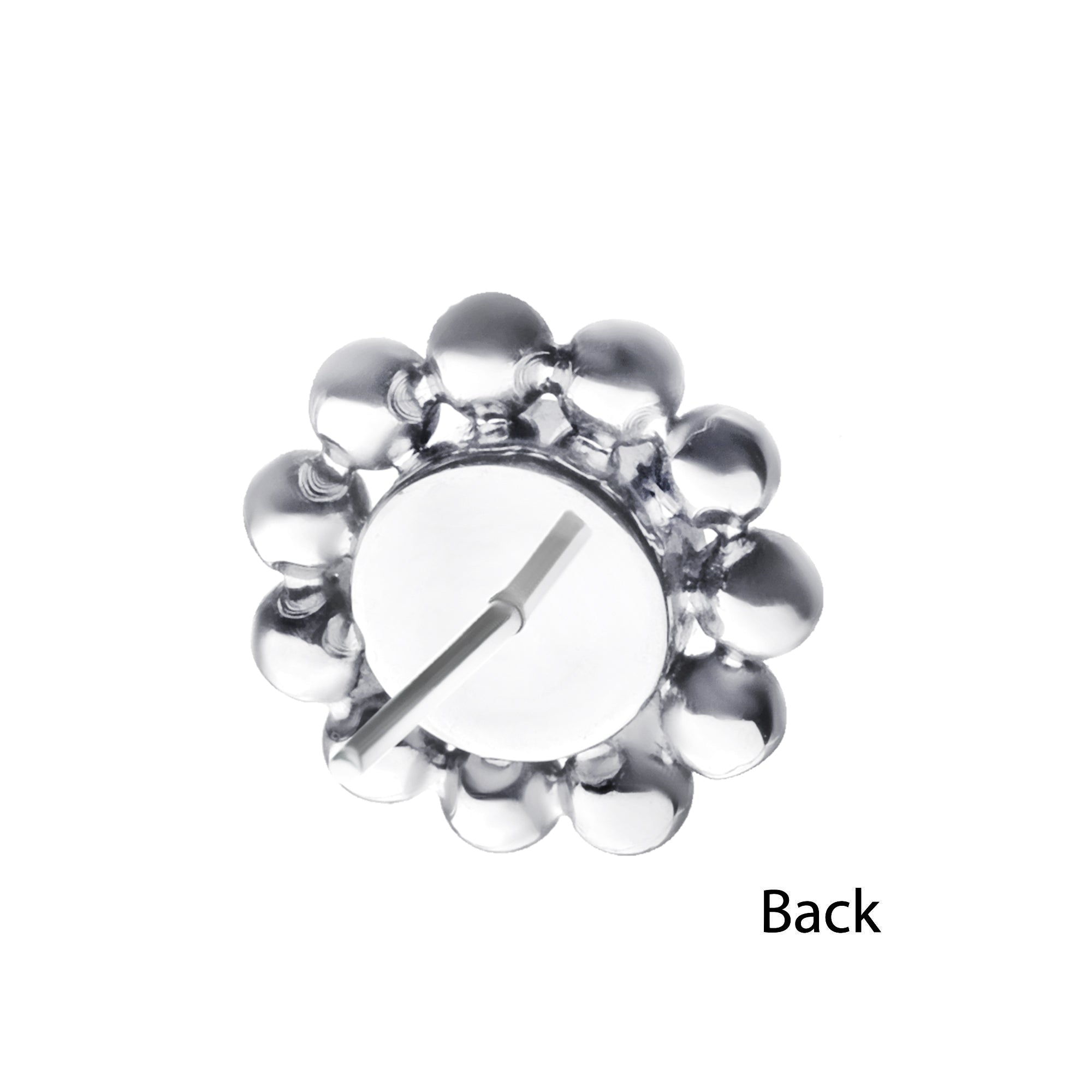 Titanium Threadless Beaded Edge Design with 4mm Bezel CZ Top