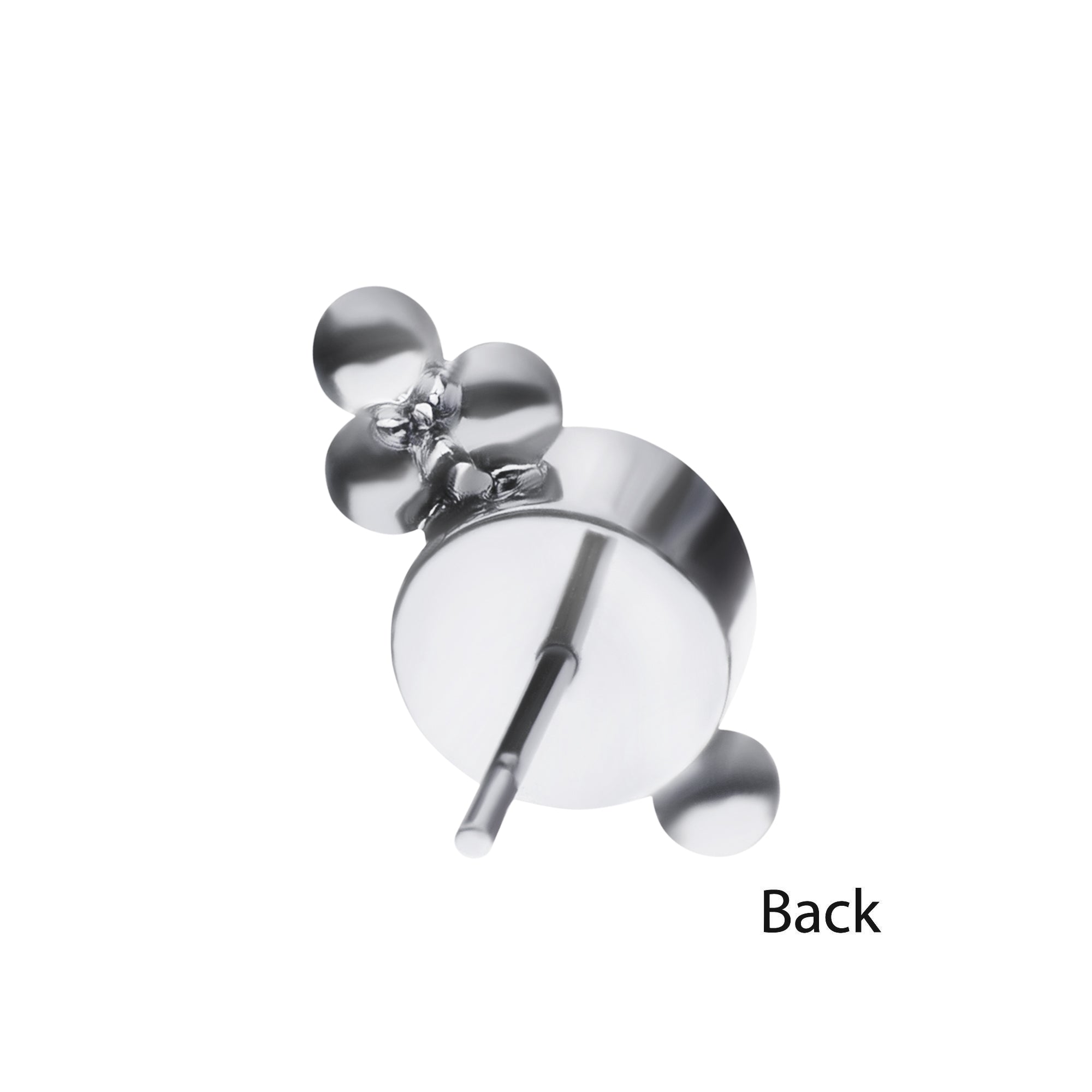 Titanium Threadless Tri-bead Cluster with 4mm CZ Bezel CZ Top White Opal