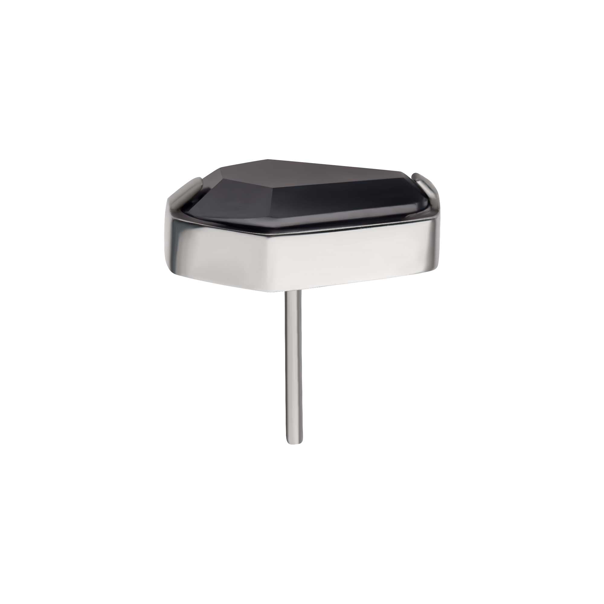 Coffin Titanium Threadless Prong Black CZ Top